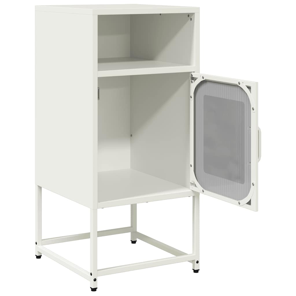 Bedside table white 36x39x78 cm cold-rolled steel