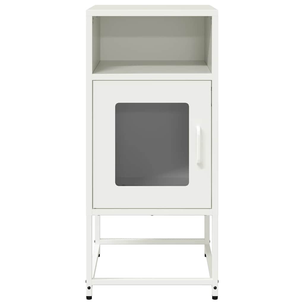 Bedside table white 36x39x78 cm cold-rolled steel