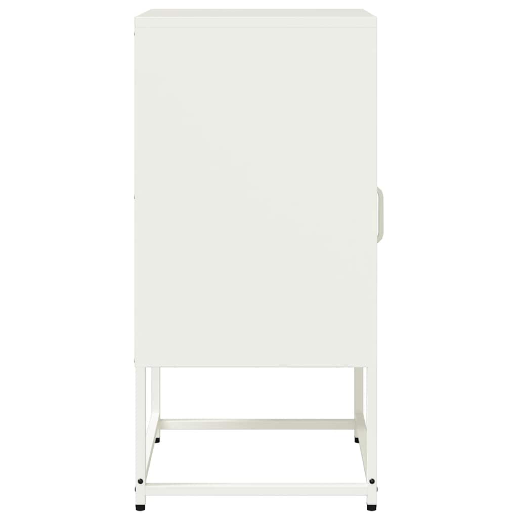 Bedside table white 36x39x78 cm cold-rolled steel