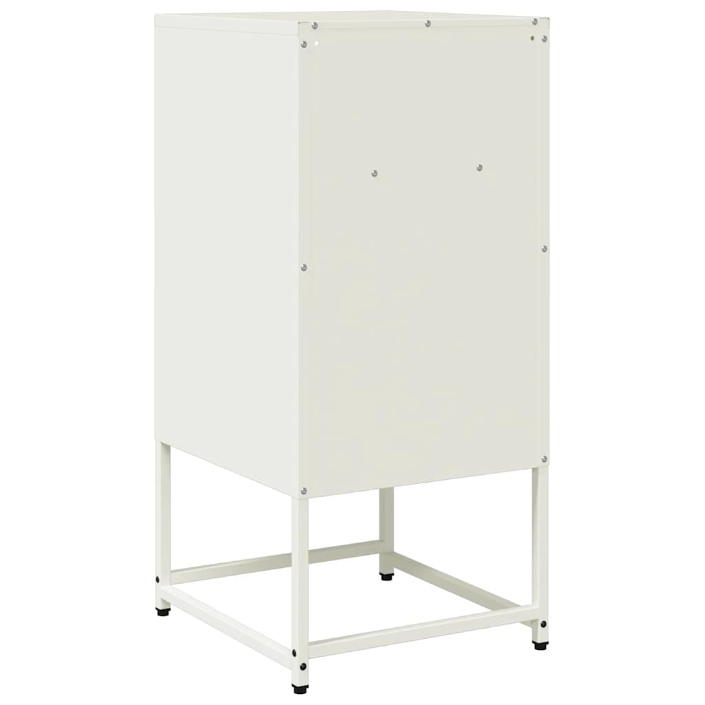 Bedside table white 36x39x78 cm cold-rolled steel