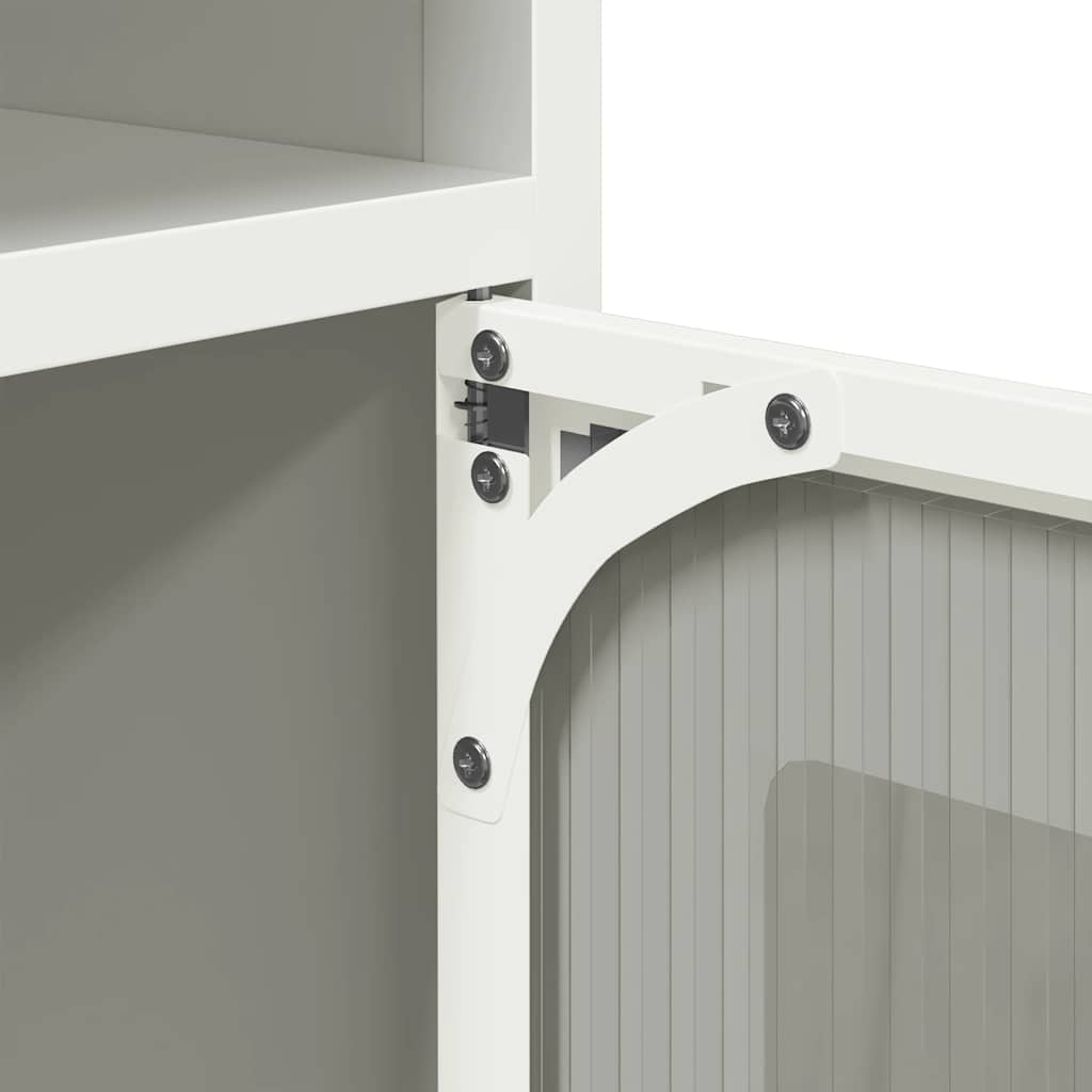 Bedside table white 36x39x78 cm cold-rolled steel
