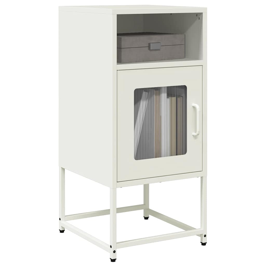 Bedside table white 36x39x78 cm cold-rolled steel