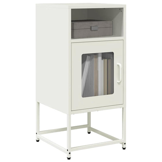 Bedside table white 36x39x78 cm cold-rolled steel