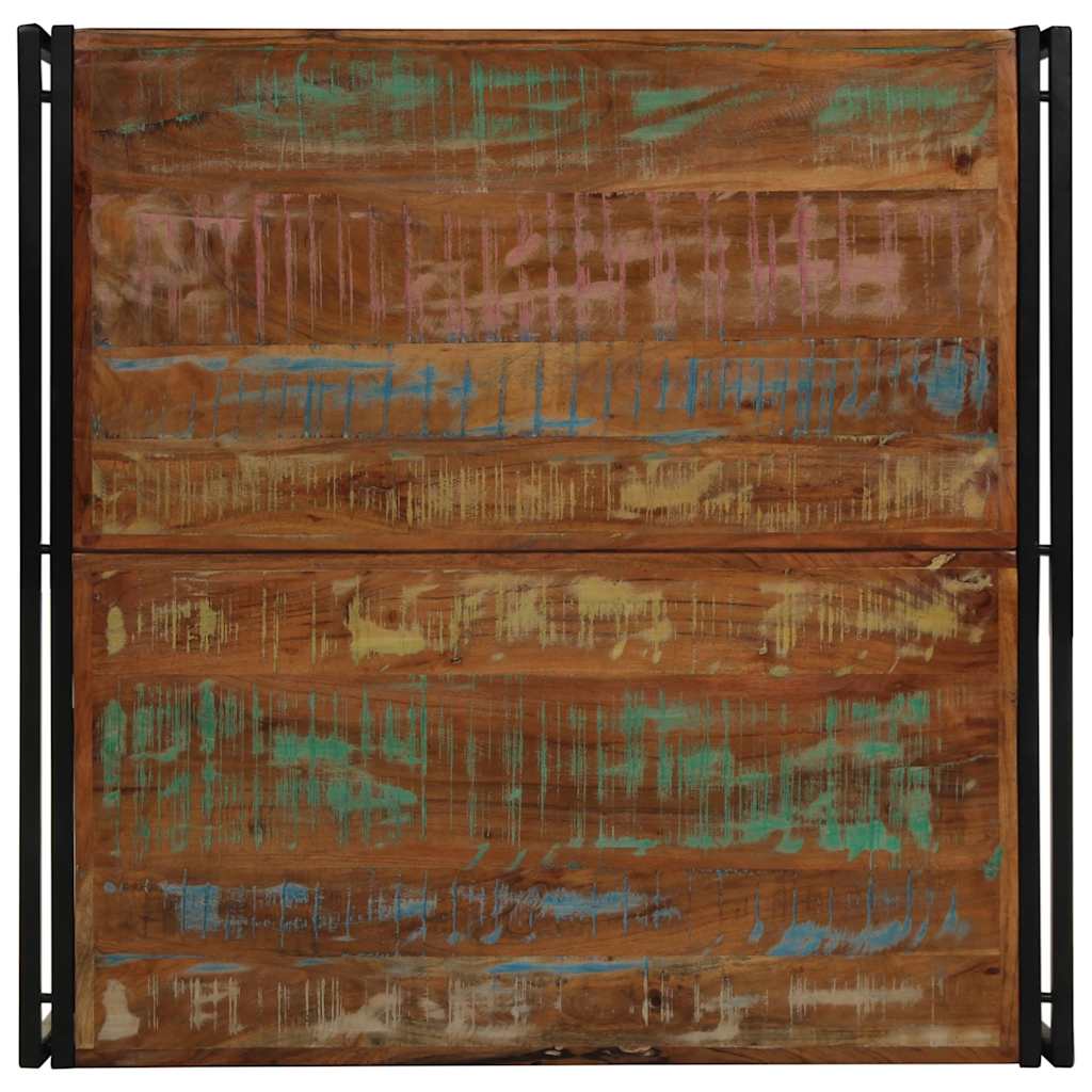 Table basse multicolore 100x100x35 cm bois de récupération bois massif