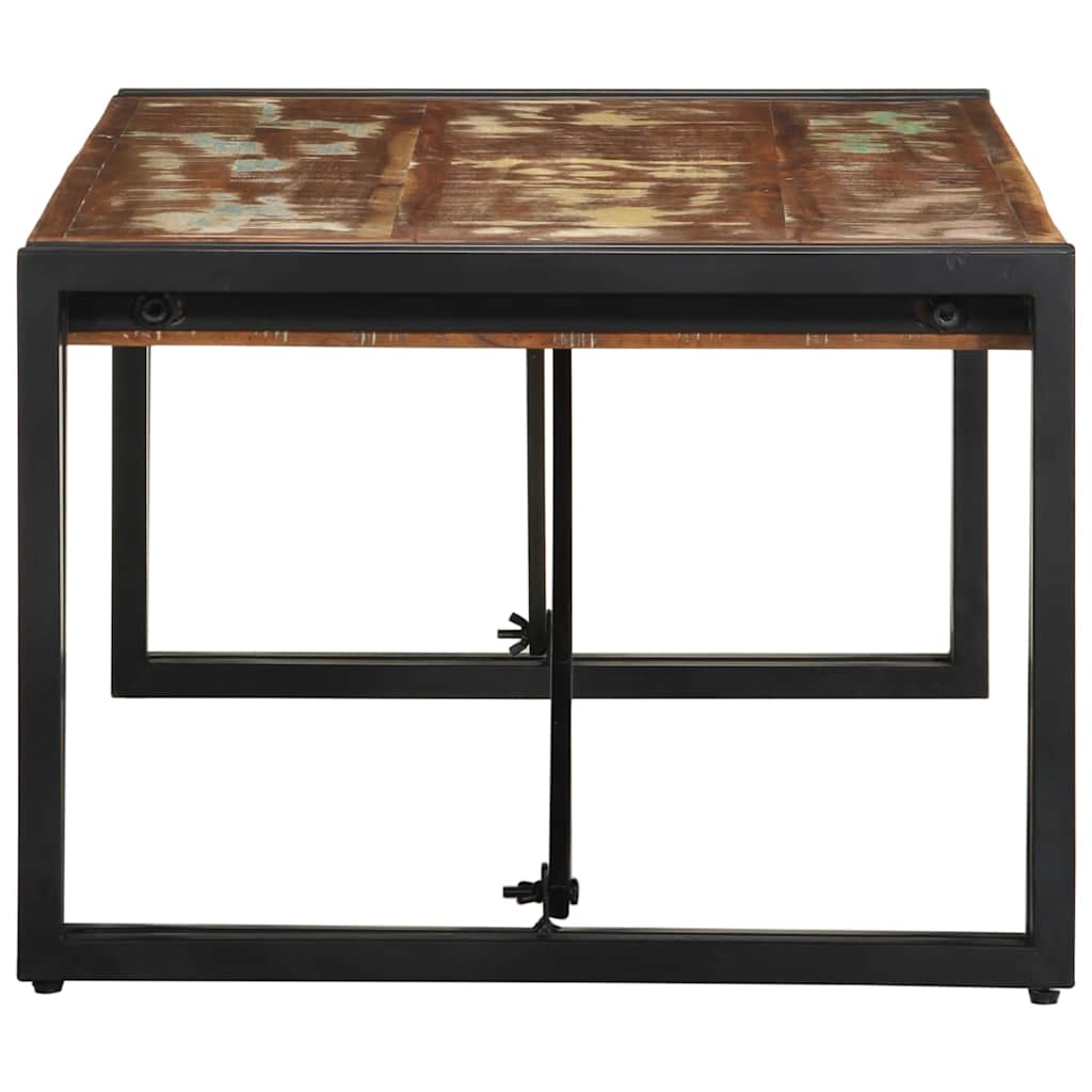 Table basse multicolore 100x50x35 cm bois de récupération bois massif