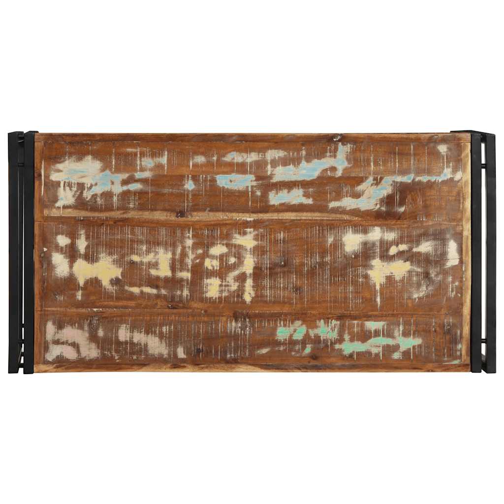 Table basse multicolore 100x50x35 cm bois de récupération bois massif