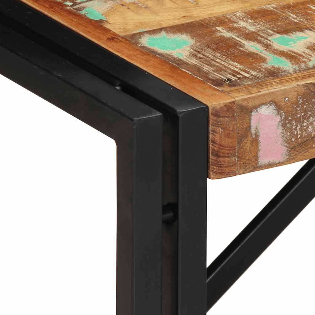 Table basse multicolore 80x40x35 cm bois de récupération bois massif