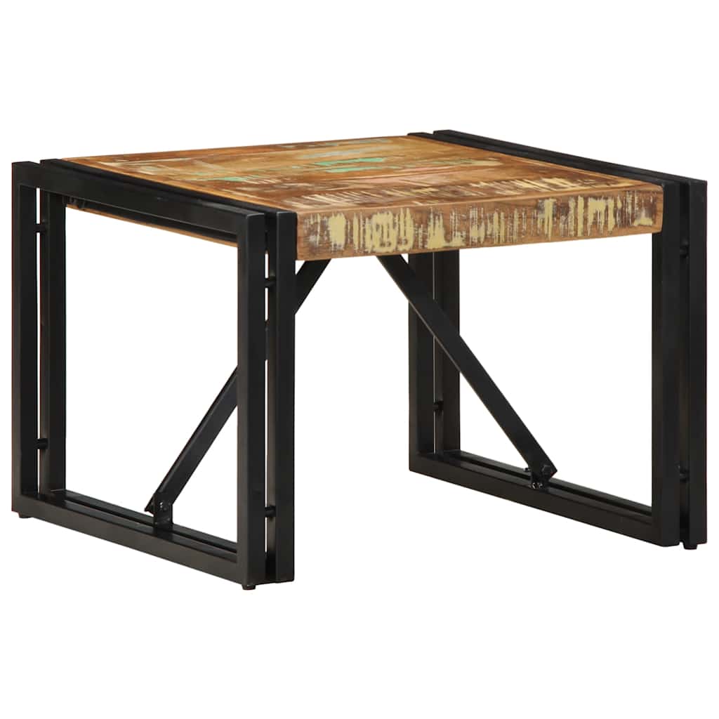 Couchtisch Mehrfarbig 50x50x35 cm Altholz Massivholz