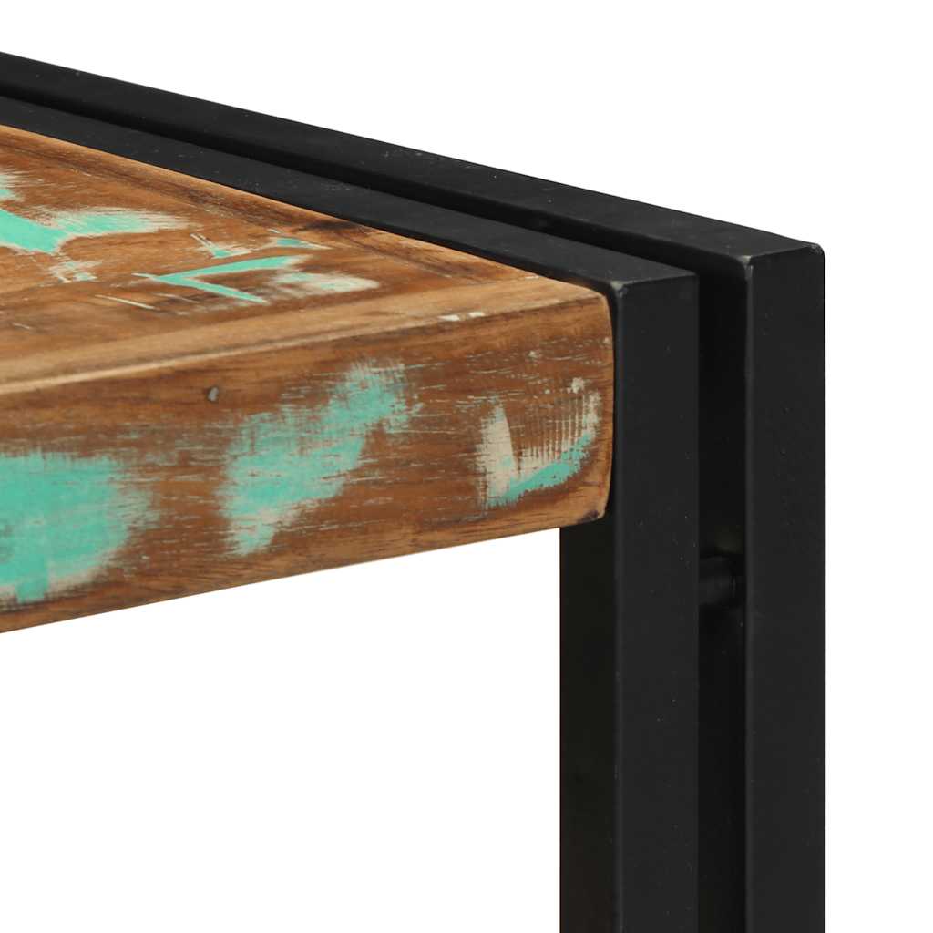 Table basse multicolore 40x40x35 cm bois de récupération bois massif