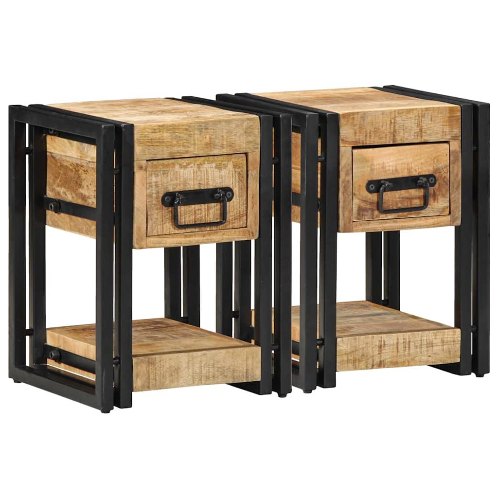 Nachttisch 2 stk. Braun 30 x 30 x 40 cm Massivholz Mango