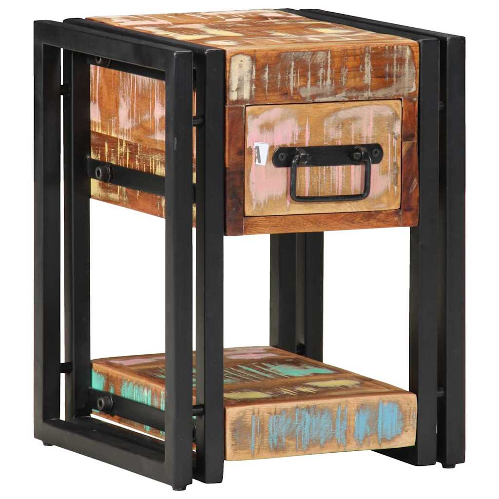 Nachttisch Mehrfarbig 30 x 30 x 40 cm Massives Altholz