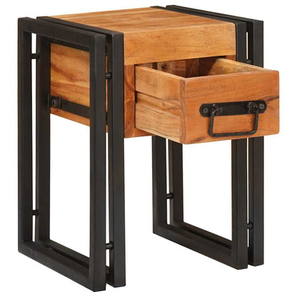 Beistelltisch mit Schubladen 30 x 30 x 40 cm Massivholz Akazie