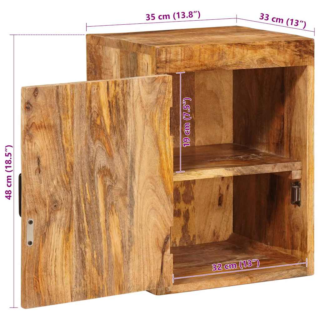 Nachttisch 2 stk. Braun 35 x 33 x 48 cm Massivholz Mango