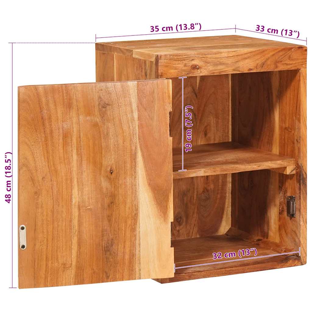 Nachttisch 2 stk. Braun 35 x 33 x 48 cm Massivholz Akazie
