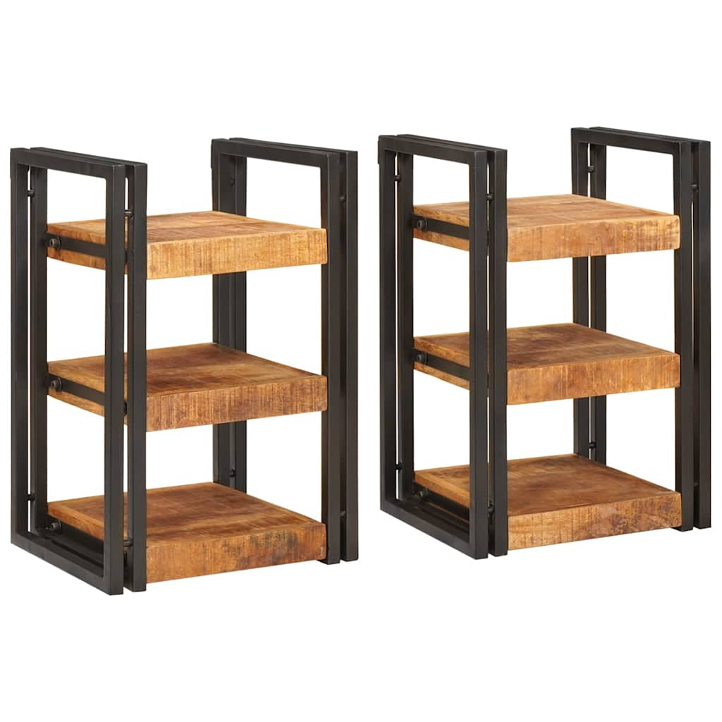 Nachttisch 2 stk. Braun und Schwarz 38 x 33 x 58 cm