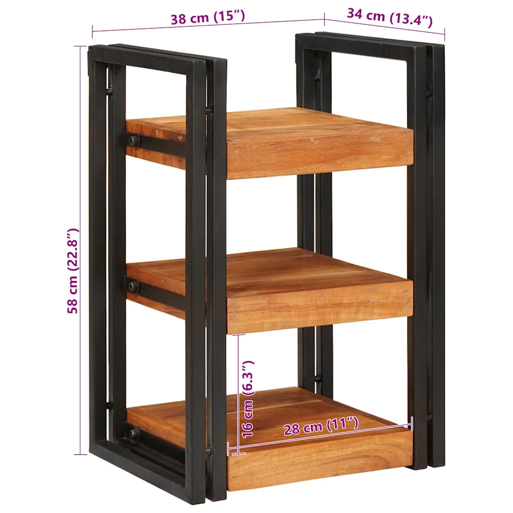 Nachttisch 2 stk. Braun und Schwarz 38 x 33 x 58 cm