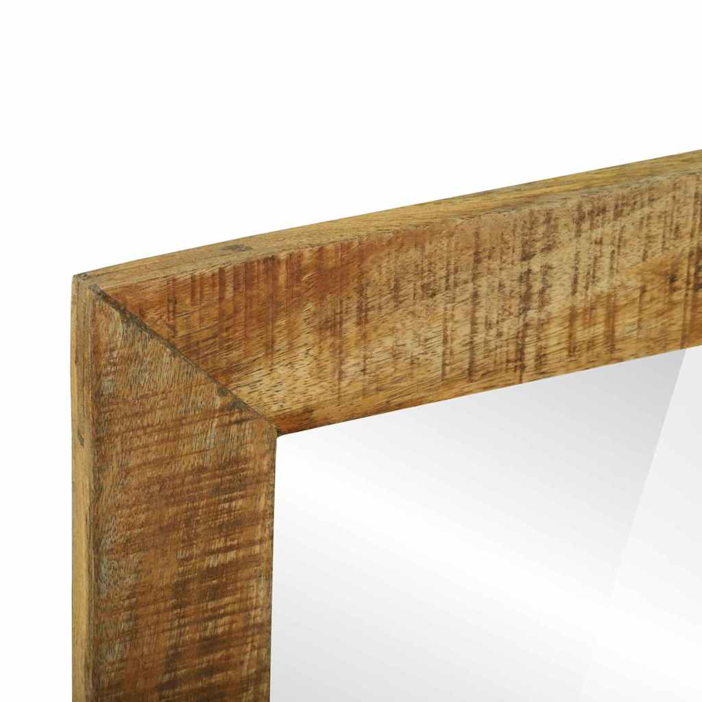 Badezimmer Spiegel mit Regal Braun Massives, grobes Mangoholz