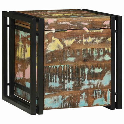 Aufbewahrungsbox mit Speicher 40 x 40 x 40 cm Massivholz Akazie