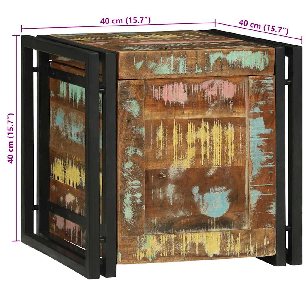 Aufbewahrungsbox mit Speicher 40 x 40 x 40 cm Massivholz Akazie
