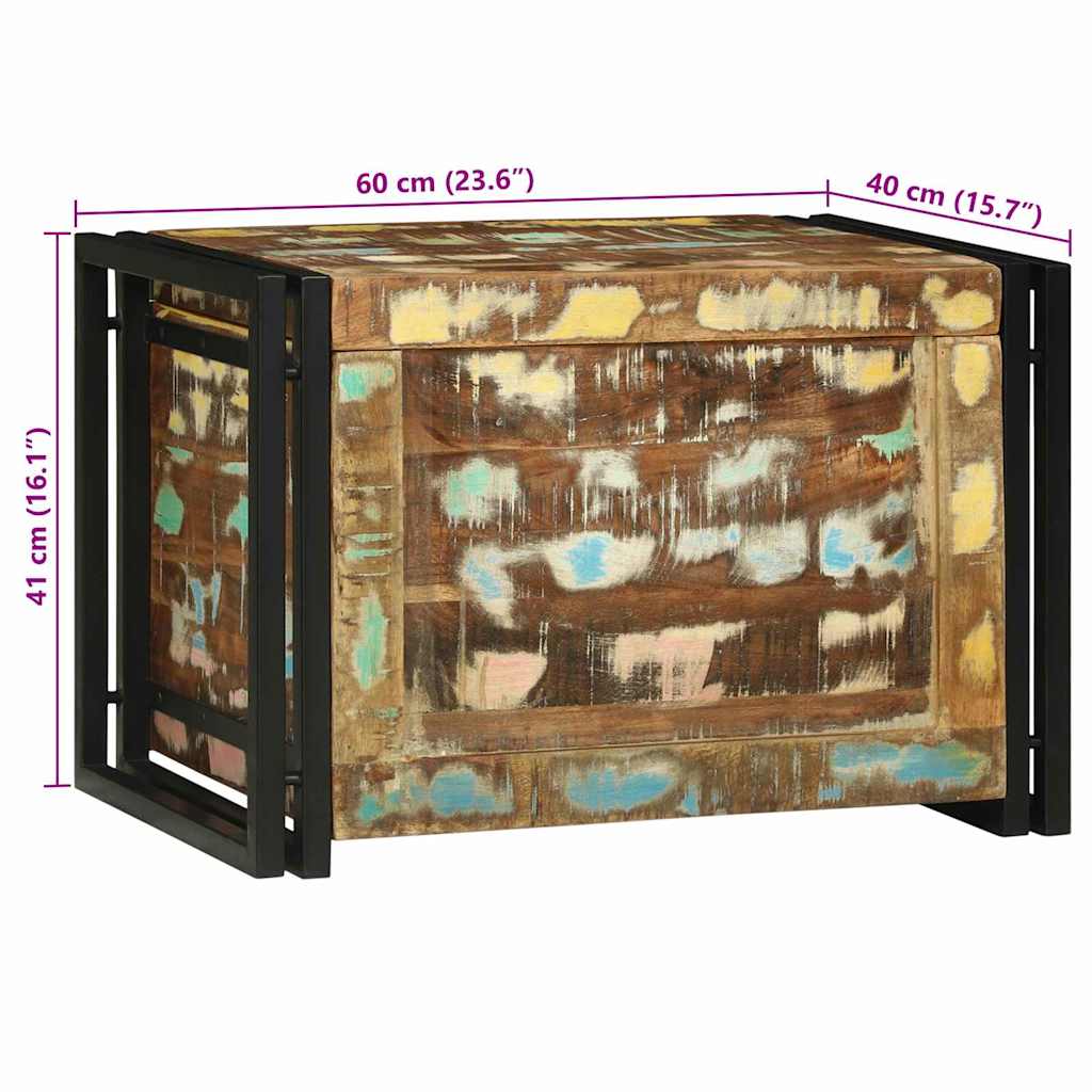 Aufbewahrungsbox Braun und Schwarz 60 x 40 x 41 cm Altholz