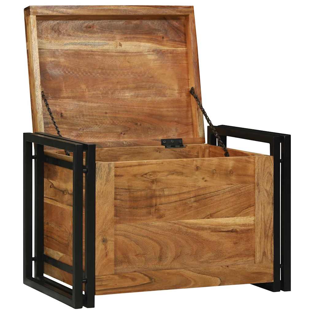 Aufbewahrungsbox mit Speicher 60 x 40 x 41 cm Massivholz Akazie