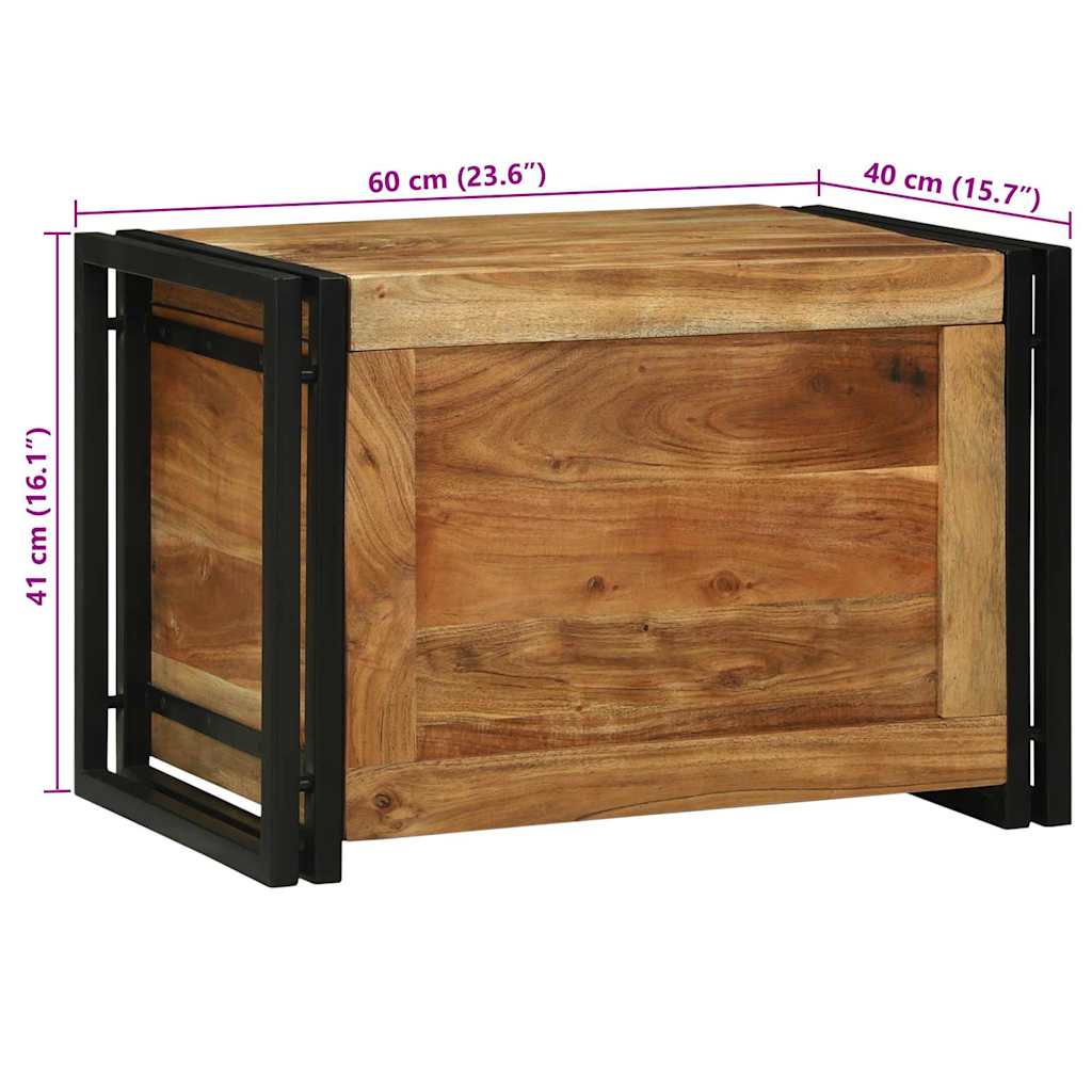 Aufbewahrungsbox mit Speicher 60 x 40 x 41 cm Massivholz Akazie