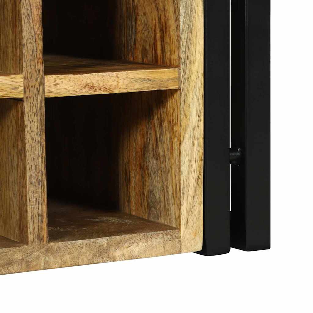 Weinregal Braun und Schwarz 46 x 35 x 27,5 cm Massivholz Mango
