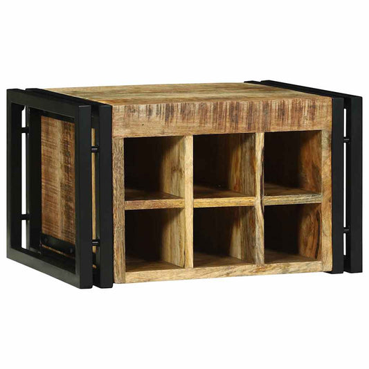 Weinregal Braun und Schwarz 46 x 35 x 27,5 cm Massivholz Mango