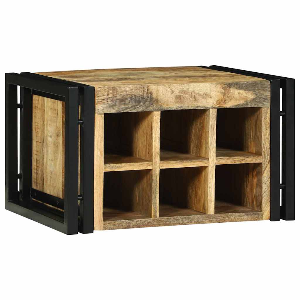 Weinregal Braun und Schwarz 46 x 35 x 27,5 cm Massivholz Mango