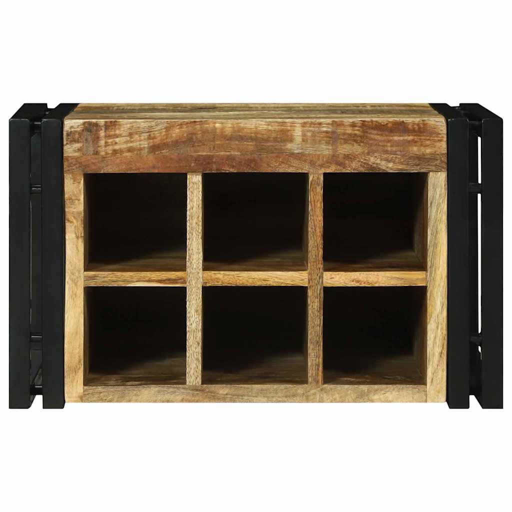 Weinregal Braun und Schwarz 46 x 35 x 27,5 cm Massivholz Mango
