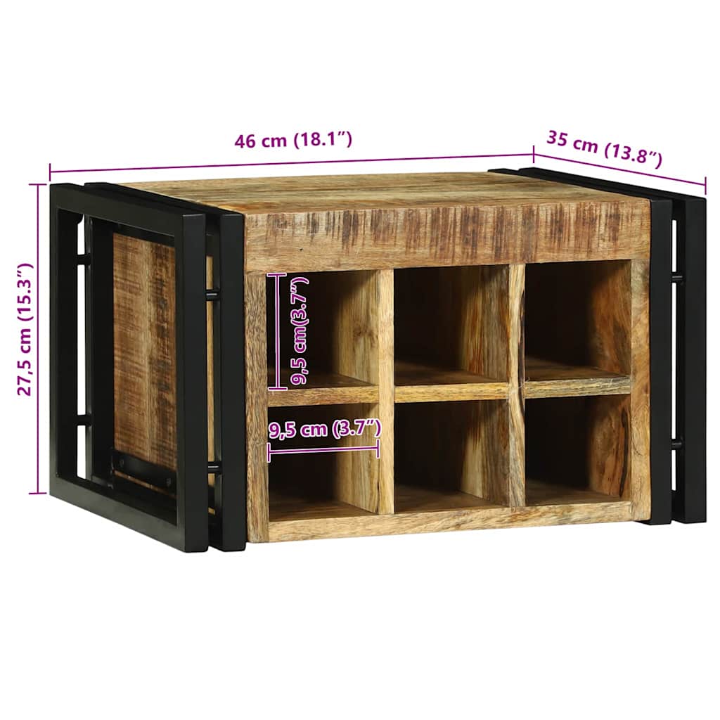 Weinregal 2 stk. 46 x 35 x 27,5 cm Massivholz Mango