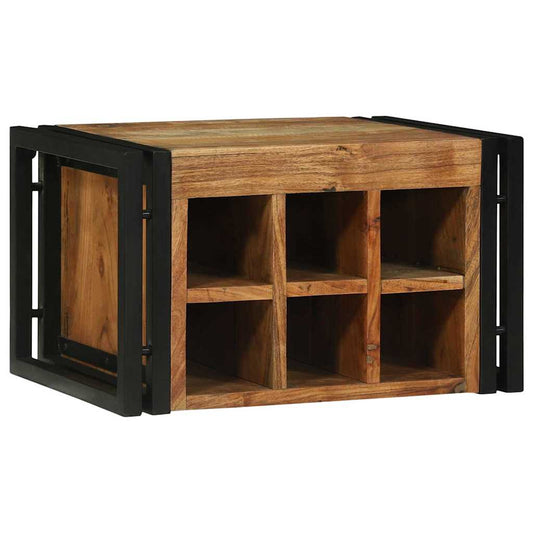 Weinregal Braun und Schwarz 46 x 35 x 27,5 cm Massivholz Akazie