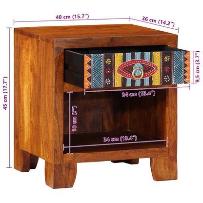 Nachttisch 40x35x45 cm Massivholz Akazie