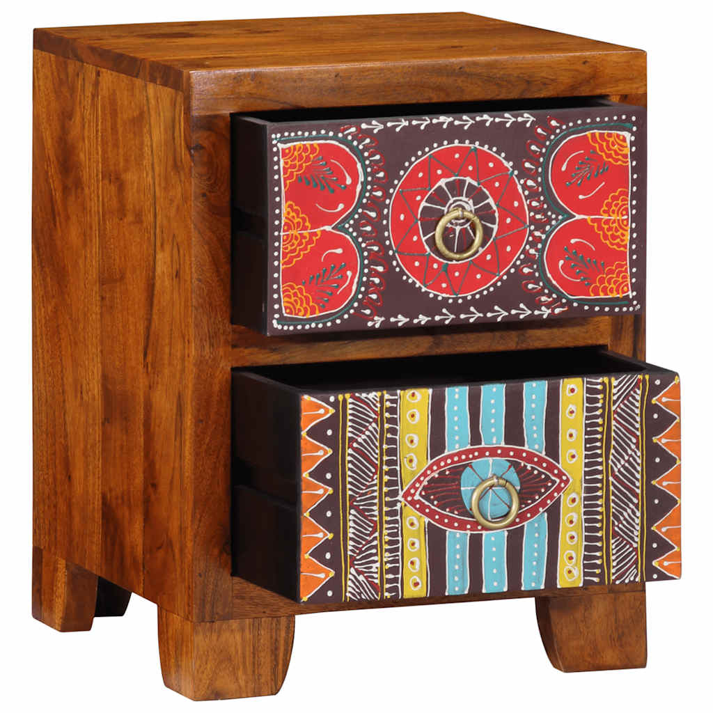 Nachttisch 2 Stk. 35x35x45 cm Massivholz Akazie