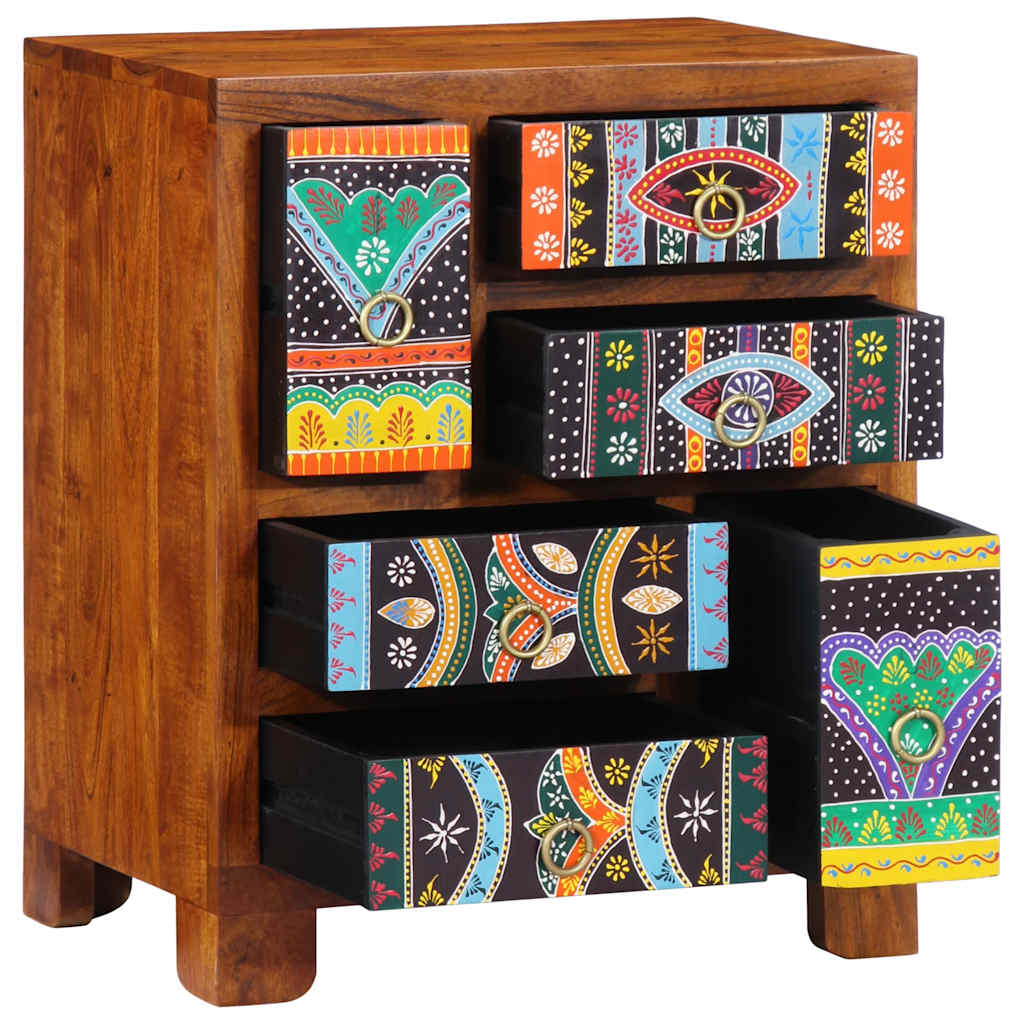 Sideboard Mehrfarbig 50x35x60 cm Massivholz Akazie