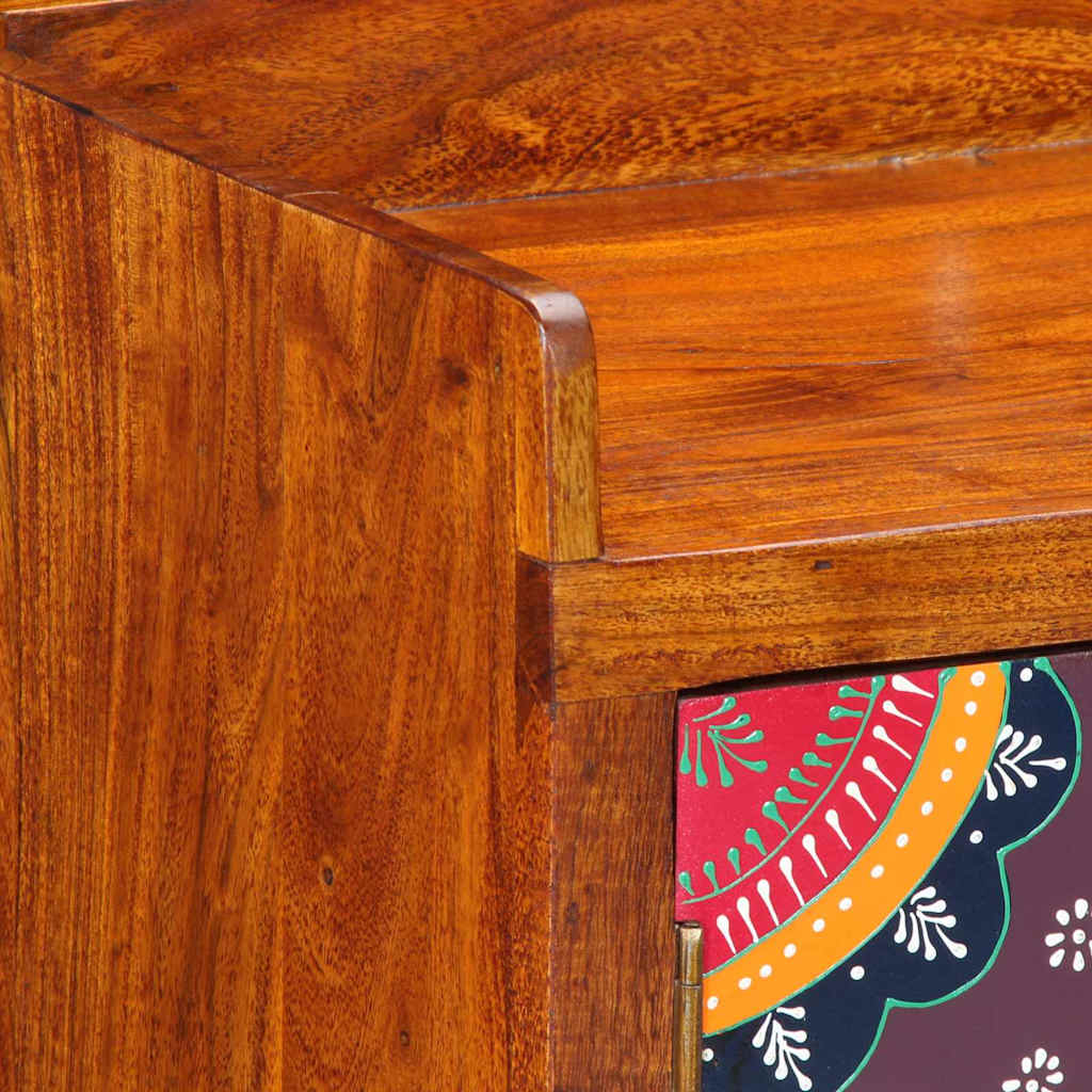 Schuhschrank mit Tür Braun 55 x 35 x 75 cm Massivholz Akazie