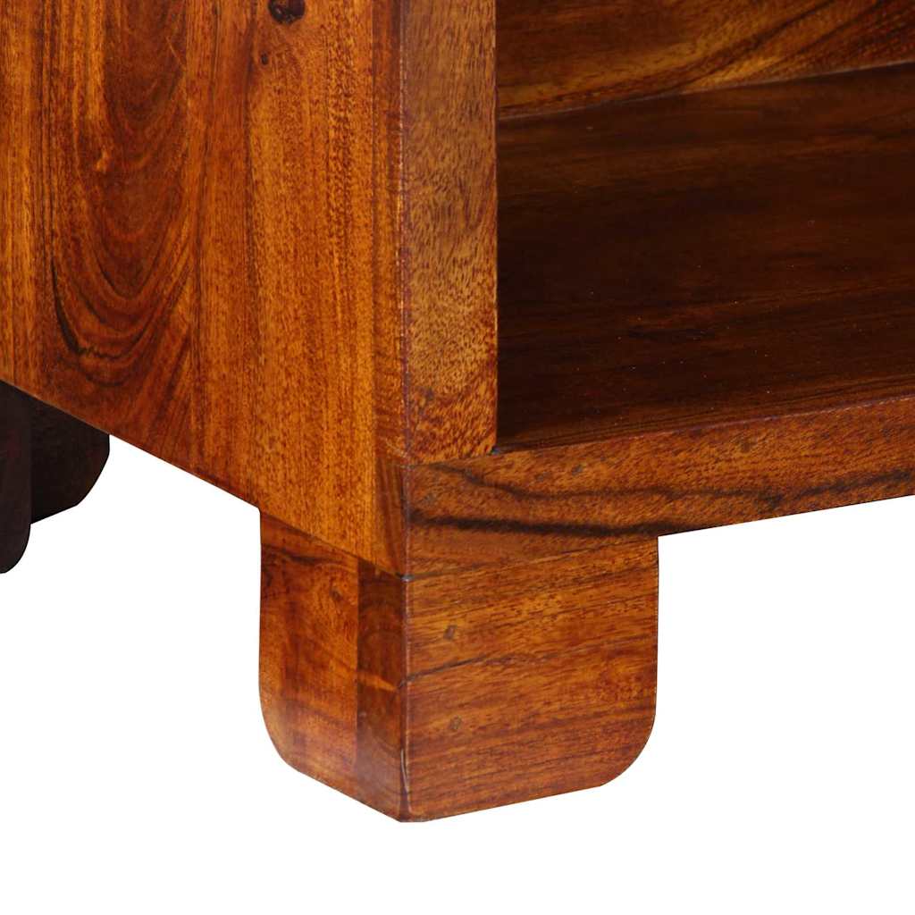 Schuhschrank mit Tür Braun 55 x 35 x 75 cm Massivholz Akazie