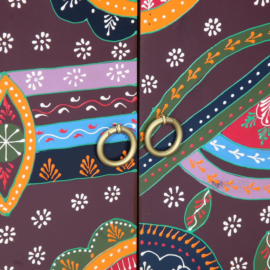 Schuhschrank mit Tür Braun 55 x 35 x 75 cm Massivholz Akazie