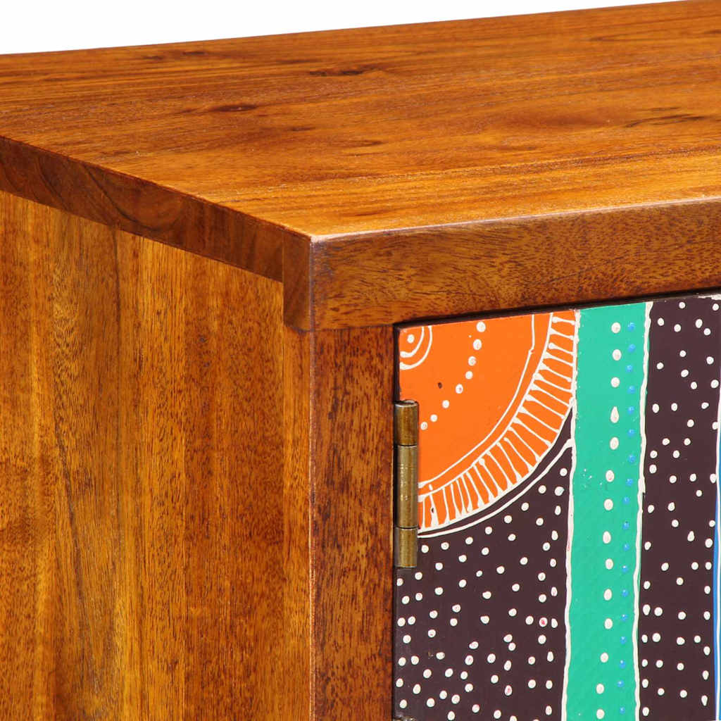 Schuhschrank mit Tür Braun 90 x 35 x 55 cm Massivholz Akazie