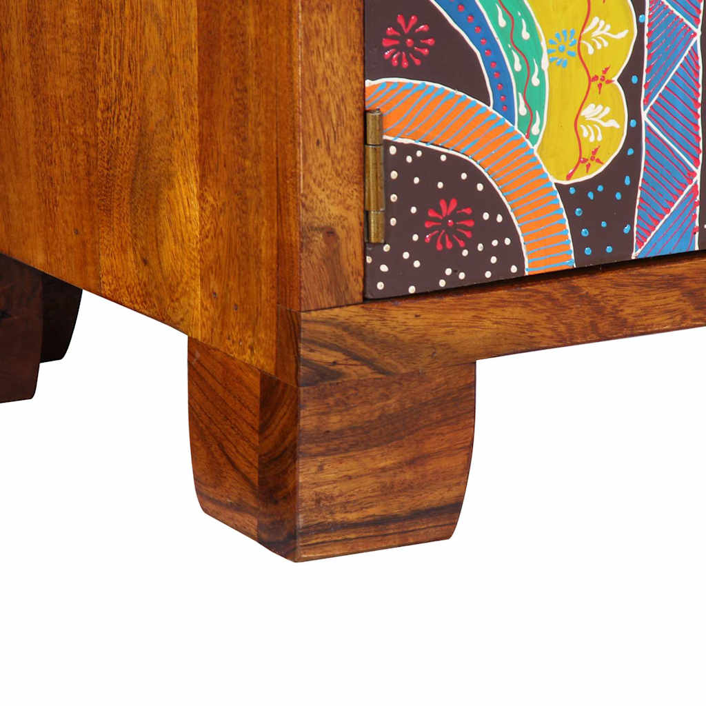 Schuhschrank mit Tür Braun 90 x 35 x 55 cm Massivholz Akazie