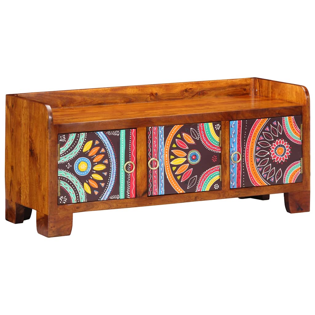 Schuhschrank Mehrfarbig 90 x 35 x 40 cm Massivholz Akazie