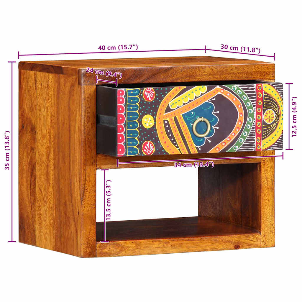 Nachttisch 2 stk. Braun 40 x 35 x 35 cm Massivholz Akazie