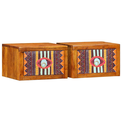 Nachttisch 2 stk. Braun 35 x 30 x 22 cm