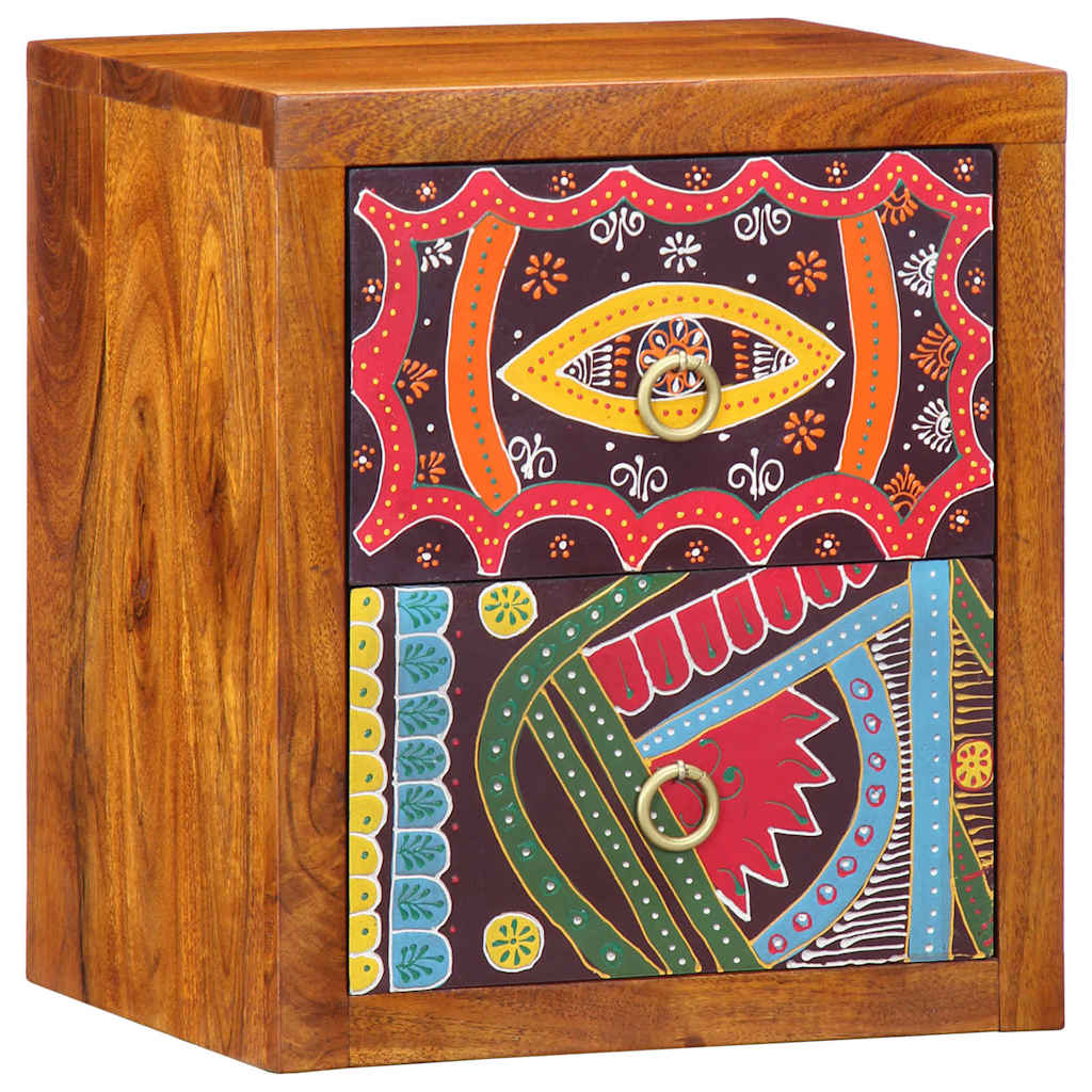 Nachttisch Braun 35 x 30 x 40 cm Massivholz Akazie