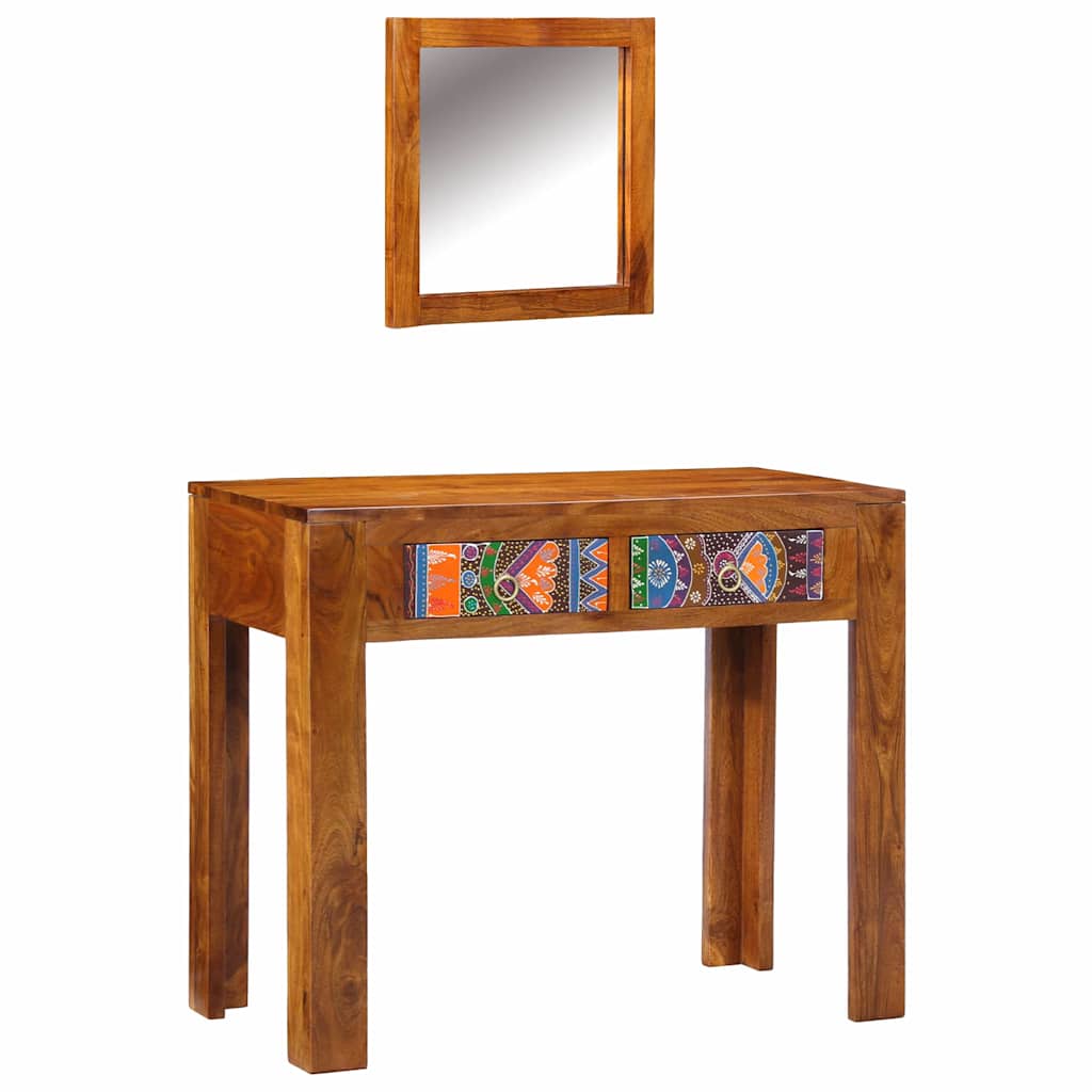 Schminktisch Braun 90 x 45 x 75 cm Massivholz Akazie