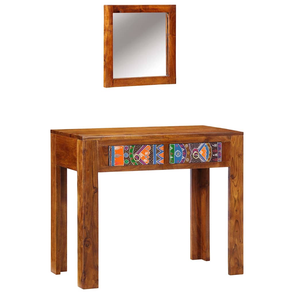 Schminktisch Braun 90 x 45 x 75 cm Massivholz Akazie