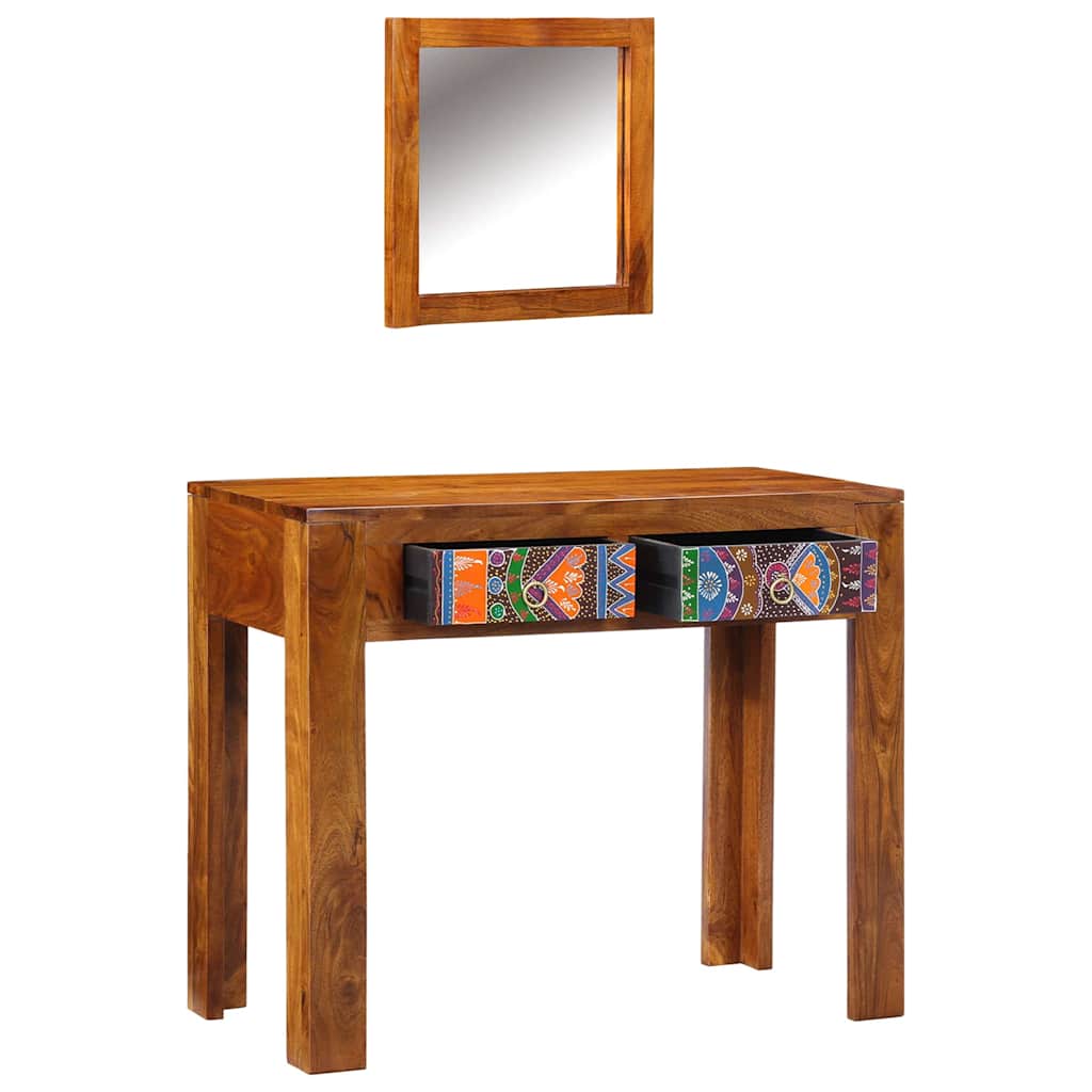Schminktisch Braun 90 x 45 x 75 cm Massivholz Akazie