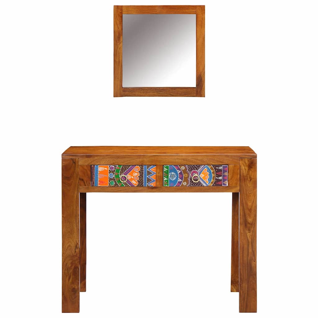 Schminktisch Braun 90 x 45 x 75 cm Massivholz Akazie