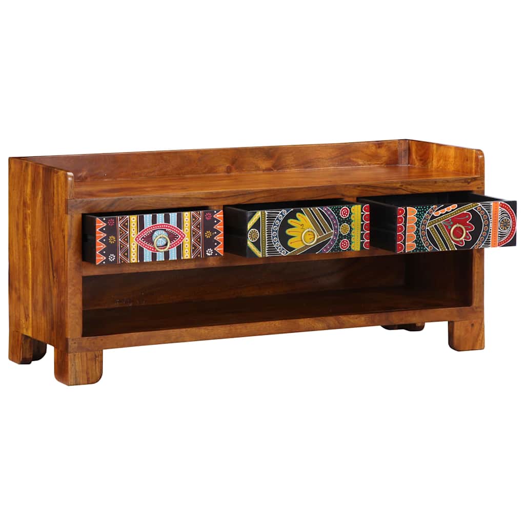 Schuhbank Honigbraun 100 x 35 x 45 cm Akazienmassivholz