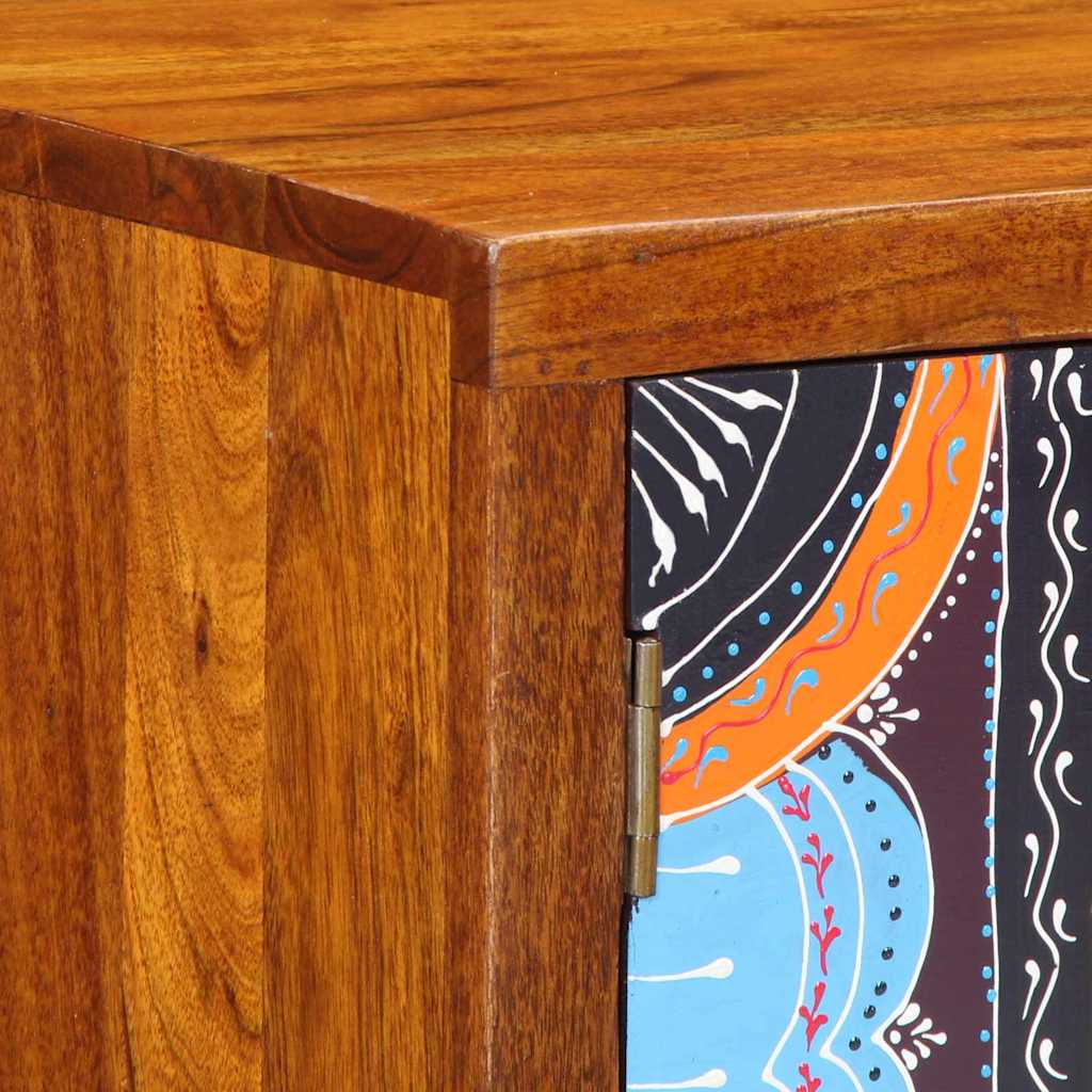 Schuhbank mit Tür Honigbraun 100 x 35 x 45 cm Akazienmassivholz
